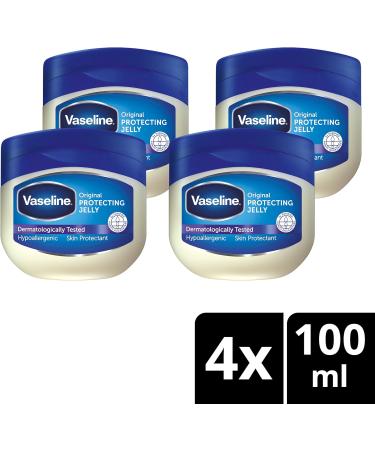 Unilever Vaseline Original Protecting Jelly cares for dry rough skin and provides relief from eczema 4 x 100 ml - Buy Online on GoSupps.com