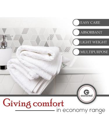 12 White Economy Bath Towels Bulk - 24x48 Inch, Cotton Blend for Softness - Commercial Grade, Easy Care - Buy Online on GoSupps.com