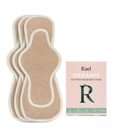 Rael Reusable Pads Menstrual Organic Cotton Cover Pads - Postpartum Essential Regular Absorbency Thin Cloth Pads Leak Free Washing Machine Safe Menstrual Pads with Wings (3 Count Overnight) - Buy Online on GoSupps.com