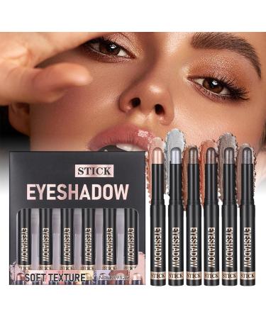 Gacqpli Eyeshadow Pen 6 Pieces Cream Eyeshadow Pens Durable with Shine Waterproof Applicator Party Birthday - Buy Online on GoSupps.com