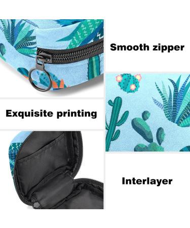 Menstrual Pad Bag with Zipper | Cactus Flowers Tampons Pouch for Women & Girls - Stylish & Functional Storage Solutions - Buy Online on GoSupps.com