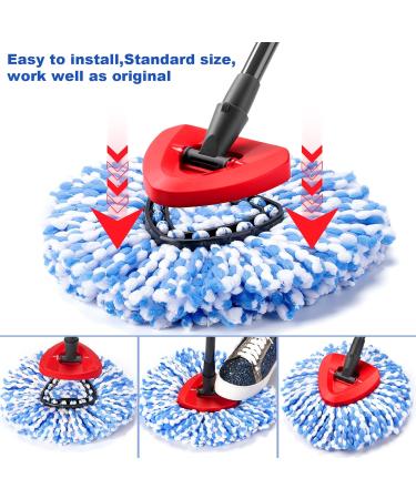 4 Pack Ocedar RinseClean Spin Mop Replacement Heads - Blue Mop Refills Compatible with 2 Tank System - Spinning Mop Head Replacements for O Cedar Mop - Buy Online on GoSupps.com