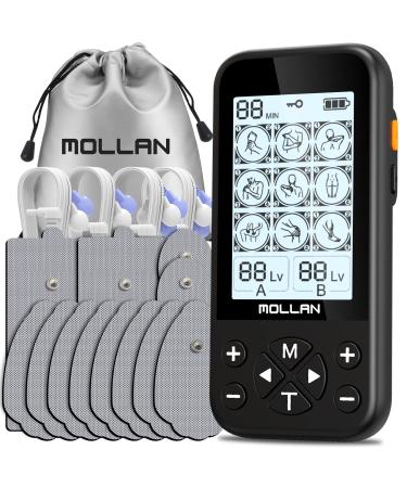 36 Modes EMS TENS Unit, Mollan Dual Channel Muscle Stimulator with 12x2 Electrode Pads, Electronic Pulse Massager for Pain Relief Muscle Strength Shoulder, Back, Leg, Foot, Chronic and Arthritis…