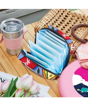 American Fat Food Pattern Menstrual Cup & Nursing Pad Holder - Multi-colored Sanitary Pads Bag for Teen Girls & Women | First Period Kit - Buy Online on GoSupps.com