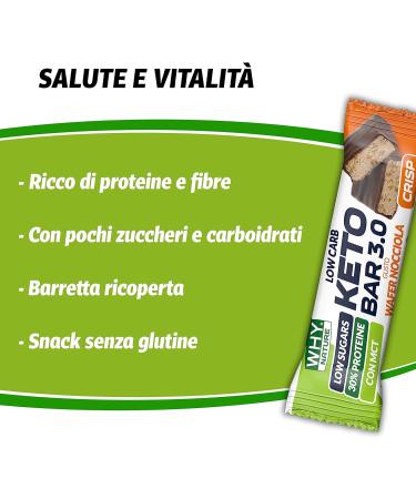  WHY NATURE WHY NATURE KETOBAR 3.0 Chocolate Covered Protein Bars - Keto Protein Snack - Hazelnut Wafer Flavour - 28 Piece Box - 30 g - Buy Online on GoSupps.com