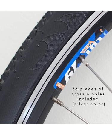 Vincita 36 Pieces 14G Bicycle Stainless Steel Spokes 254mm - 294mm with Brass Nipples for MTB, Ebike, Trekking, City Bikes - Replacement/Repair Spokes 266mm - Buy Online on GoSupps.com