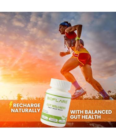 BIOFLARE Gut Wellness Women s Probiotics & Mens Probiotics for Gut Health High Potency Probiotic and Prebiotic for Women & Men with Digestive Enzymes 10 Billion CFU per 200MG 60 Vegan Capsules - Buy Online on GoSupps.com