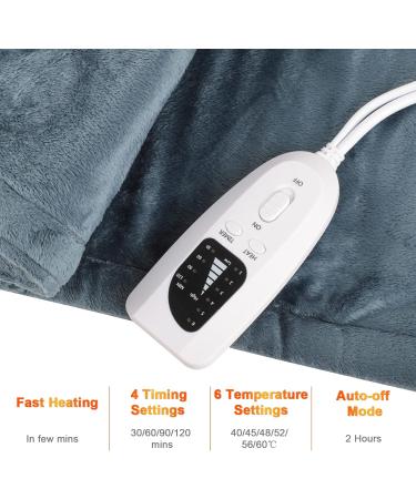 Flyish Direct Heating Cushion for Shoulders & Neck | 6 Heat Settings Auto Shut-Off | 58x42cm Blue - Best International Shipping - Buy Online on GoSupps.com