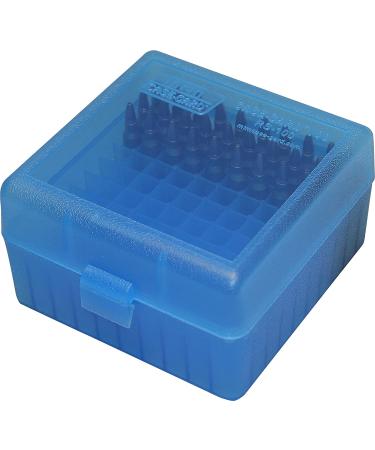 MTM 100 Round Rifle Ammo Box - Clear Blue for 17, 204, 223, 5.56x45, 6x47 Ammo - Buy Online on GoSupps.com