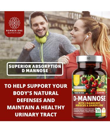Number One Nutrition N1N Premium D-Mannose with Cranberry & Hibiscus 1350mg 120 Capsules and Uric Acid Support with 14 Potent Herbs 60 Capsules 2 Pack Bundle - Buy Online on GoSupps.com