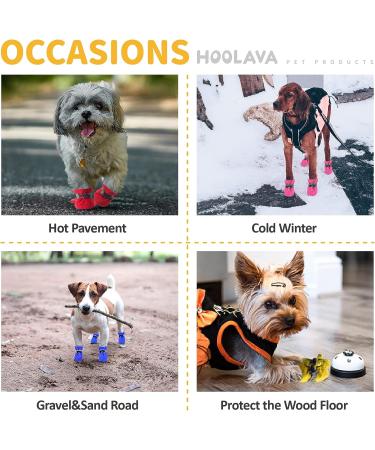 Hoolava Dog Winter Boots - Reflective Straps, Non-Slip Paw Protector for Small/Medium Dogs - Size 6 Yellow - Buy Online on GoSupps.com