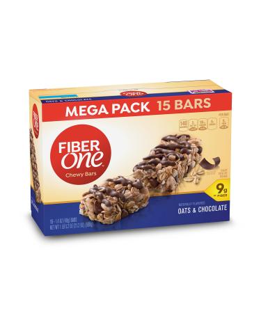 Fiber One Chewy Bar, Oats and Chocolate, Fiber Bars Mega Pack, 1.4 Ounce (Pack of 30) Oats and Chocolate 1.4 Ounce (Pack of 30)