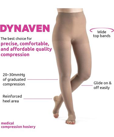 SIGVARIS Women's DYNAVEN 20-30mmHg Open Toe Pantyhose - Large Short Size | Compression Stockings - Buy Online on GoSupps.com