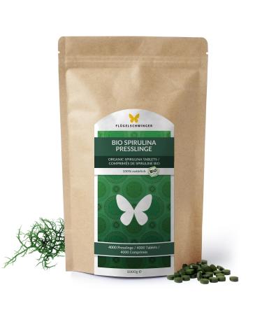 1kg Bio Spirulina Presslinge 4000 tablets' A 250mg 100% natural cultivated and manufactured according to the EU eco standard raw food quality without additives (1000g) 1 kg (1 Pack) - Buy Online on GoSupps.com