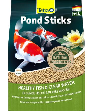 Tetra pond sticks - fish feed for pond fish for healthy fish and clear water in the garden pond 15 l bag sticks 1.68 kg (1 Pack)