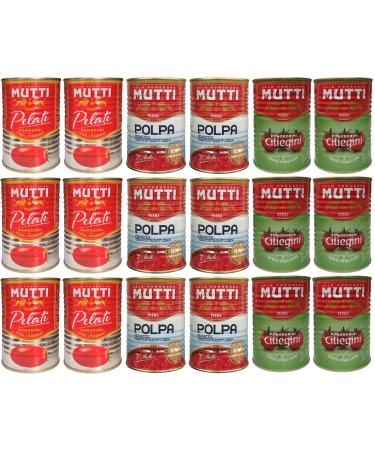 Mutti Package - Pomodorini Ciliegini / Kirschtomaten (6 x 400g) + Pomodori Pelati / Schlomaten (6 x 400g) + Polpa / Finest tomato meat (6 x 400g)