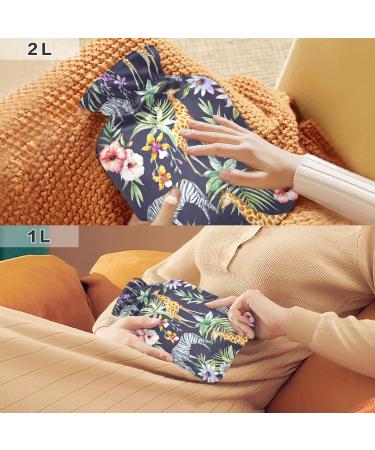 Shop Tropical Palm Leaves Giraffe Zebra Heat Bottles - 2L Hot Water Bag for Pain Relief & Warmth | Ideal for Pregnant Women - Buy Online on GoSupps.com