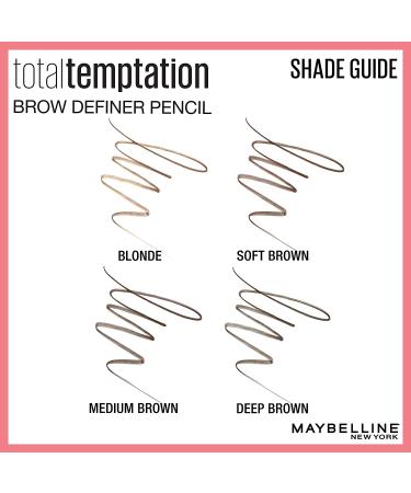 Maybelline Total Temptation Eyebrow Definer Pencil - Medium Brown (2 Count) | Enhancing Eyebrow Pencils - Buy Online on GoSupps.com