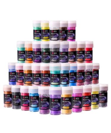 LET'S RESIN 36 Colors Mica Powder, Mica Pigment Powder for Epoxy Resin/UV Resin, Natural Colorant Dye for Soap/Candle Making, Lip Gloss,Nail Polish, Slime and Bath Bomb - Buy Online on GoSupps.com