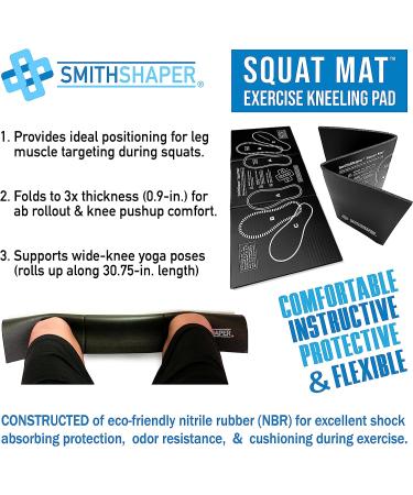 SmithShaper Squat Mat Knee Pad - 30.75 Length - Leg Muscle Targeting for Squats - Exercise Kneeling Mat - Ab Rollouts & Knee Pushups - NBR Material - Buy Online on GoSupps.com
