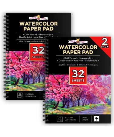 Watercolor Paper White 2 Pack (64 Sheets) - Large Watercolor Pad for Artists - Buy Online on GoSupps.com