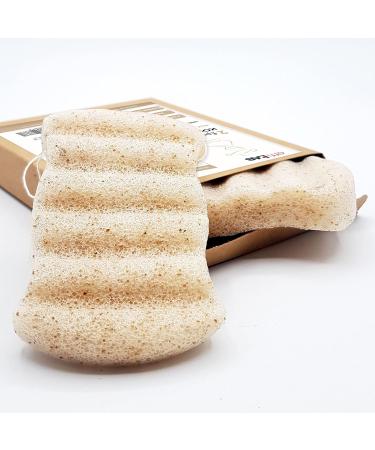 Konjac Organic Peeling Sponge Set - 2 Walnut Body Sponges for Gentle Cleansing | Eco-Friendly Natural Exfoliation - Buy Online on GoSupps.com