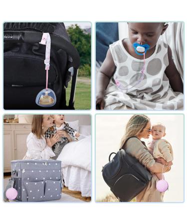Orzbow Pink Silicone Pacifier Box - BPA-Free Pacifier Bag & Chain for 2 Pacifiers - Travel & Home Pacifier Holder - Buy Online on GoSupps.com