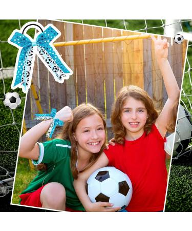 Juexica Soccer Hair Bows 16-Piece Set - Sparkly Accessories for Girls and Women Players - Elastic Scrunchies for Ponytails - Blue - Buy Online on GoSupps.com