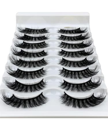 KOKAY Russian Strip Lashes 8 Pairs DD Curl Reusable 3D Fake Eyelashes - Faux Mink, Fluffy, Waterproof - Gift (K004 15MM) - Buy Online on GoSupps.com