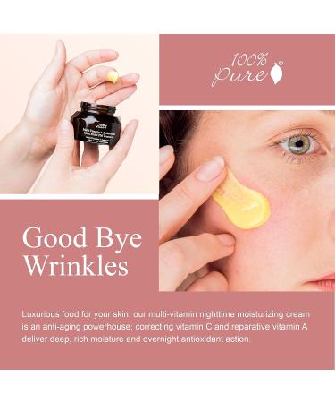 100% PURE Multi-Vitamin + Antioxidants Night Cream - Vitamin C & Retinol Moisturizer for Anti-Aging - 1.5 oz - Buy Online on GoSupps.com