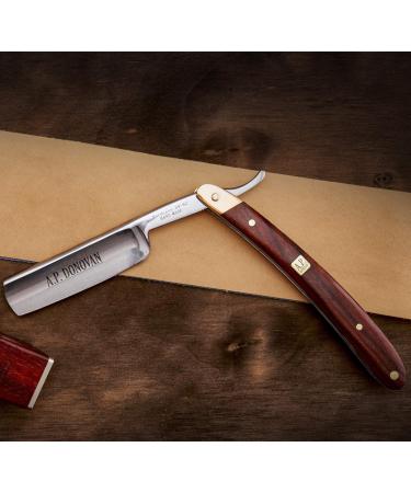 AP Donovan Straight Razor with Strop | 7/8 Blade | Mahogany Wood | Premium Shaving Tool for Men - Buy Online on GoSupps.com