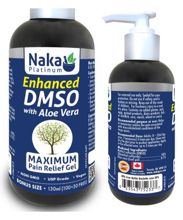 130ml Naka Platinum Enhanced DMSO with Aloe Vera MAXIMUM Pain Relief Gel Made in Canada(130ml)