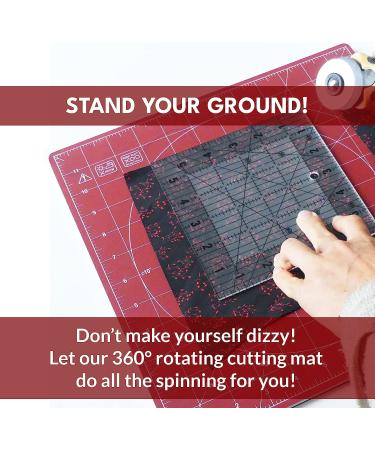 Madam Sew 12x12 Rotating Self Healing Cutting Mat for Quilting, Sewing & Crafts | 360 Rotation, Lockable Non-Slip Base, Accurate Grid & Bias Lines - Buy Online on GoSupps.com