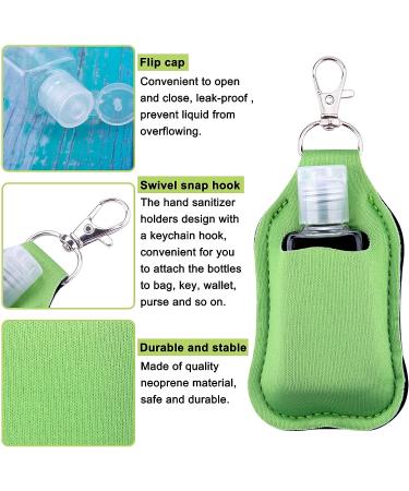 Duufin 40 Piece Hand Sanitizer Keychain Holders Set - 20 Holder Bulk & 20 Empty Travel Bottles - Colorful Patternless Design - Buy Online on GoSupps.com