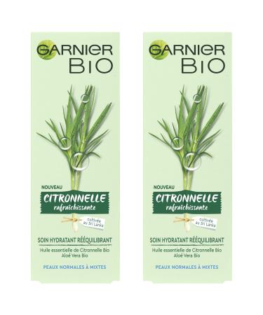 Garnier Bio - Rebalancing Moisturizer - Refreshing Lemongrass - Normal to Combination Skin - Pack of 2 x 50 ml