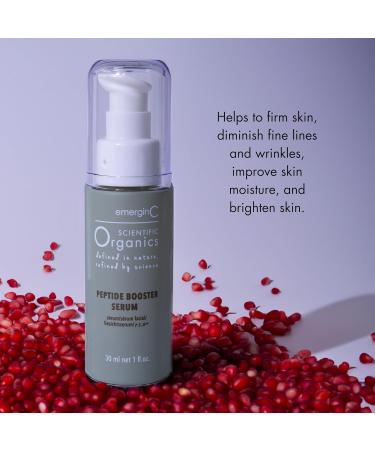 emerginC Scientific Organics Peptide Booster Facial Serum - Hydrating Anti-Aging Serum with Kombucha Red Algae & Astaxanthin - 1 Ounce - Buy Online on GoSupps.com