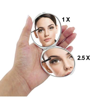 Stunning Mother of Pearl Compact Makeup Travel Mirror - Marble Gold Design | MADDesign - Buy Online on GoSupps.com
