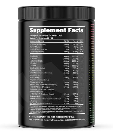 Efectiv Elite Pre Workout Intensifier - Enhanced Energy & Focus - Amentopump, Cocoabuterol & GBBGO - 420g (Strawberry Lime) - Buy Online on GoSupps.com