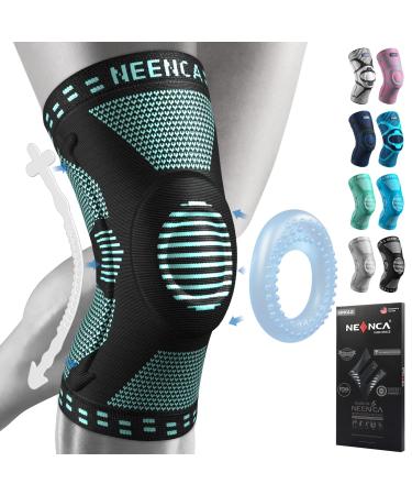 NEENCA Knee Brace Knee Compression Sleeve Support with Patella Gel Pad & Side Stabilizers Medical Grade Knee Protector for Running Meniscus Tear Arthritis Joint Pain Relief ACL Injury Recovery XL C Blue