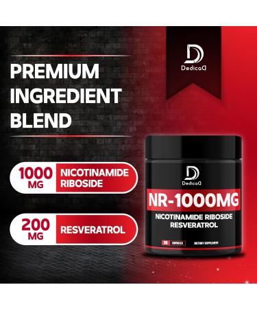 DEDICAD NAD Supplement with Nicotinamide Riboside and Trans Resveratrol - NR for Men & Women - 80 Capsules - Buy Online on GoSupps.com