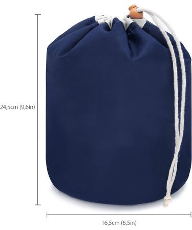 Mygadget Large Cultural Cosmetic Bag | Travel Barrel Wash Bag for Women - Blue Makeup Organizer - Buy Online on GoSupps.com