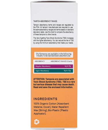 The Honey Pot Company Duo-Pack Bio-Tampons | Organic Plastic Applicator | Normal & Great Absorbency | 18 Odorless Feminine Products - Buy Online on GoSupps.com