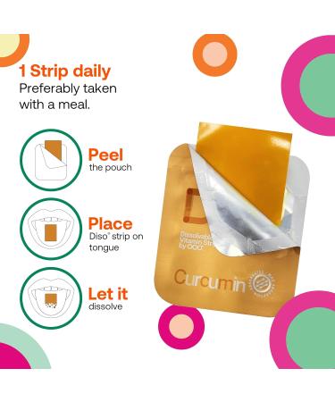 OQO Dissolvable Curcumin Strips - 30 Oral Thin Strips, Vegan, Sugar Free, Orange Flavour - Buy Online on GoSupps.com