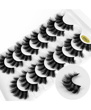 KOKAY False Eyelashes Russian Strip Lashes Faux Mink Lashes 8 Pairs DD Curl Reusable Fluffy 3D Fake Eyelashes Thick Soft Waterproof for Gift (K007 15MM)