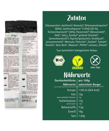 Soy-Free Lotao Veggie Burger Mix - 3x100g | Vegan Pea Protein & Jackfruit Patties | Organic Additive-Free Quick & Delicious Vegan Food - Buy Online on GoSupps.com