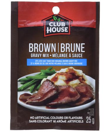 Club House Dry Sauce/Seasoning/Marinade Mix Brown Gravy Less Salt 25g Case Pack 18 Count