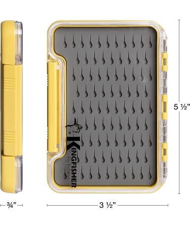 Kingfisher Slim Waterproof Fly Box Teardrop Silicone Insert Medium - 5.39 x 3.74 x 0.63 inches - Buy Online on GoSupps.com