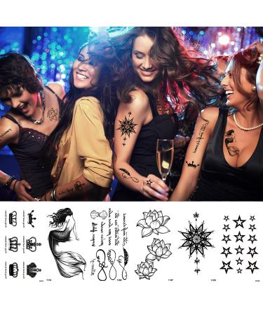 Zayvor 45 Sheets Temporary Tattoos - Waterproof 3D Tiny Black Handrawn Designs for Men and Women - Skull, Tribal, Maori, Tiger, Lion - Realistic Fake Body Art Sticker Set - Buy Online on GoSupps.com