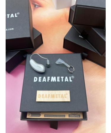 Deafmetal USA Retention Hearing Aid Cuff & Silicone Holster - Secure BTE/RIC Hearing Aids & Cochlear Implants - Silver - 1 Ear Attachment - Buy Online on GoSupps.com