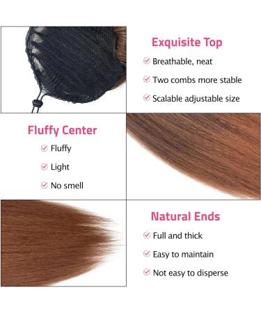 Allyreetress Yaki Drawstring Ponytail Extension for Black Women Kinky Staight Up Down Ponytails Synthetic Hair Extensions 20 Inches Clip in (Black to Brown) 20 inches T30 - Buy Online on GoSupps.com
